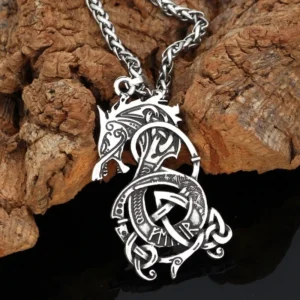 2020 New Fashion Men's Stainless Steel Hanging Necklace Retro Viking Dragon Pendant Necklace Jewelry