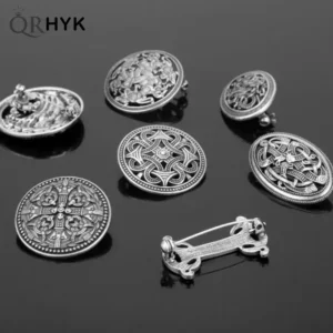 1PC Medieval Viking Shield Brooches 3.5cm*3.5cm Ancient silver Pin Cloak Shawl Pin Norse Jewellery